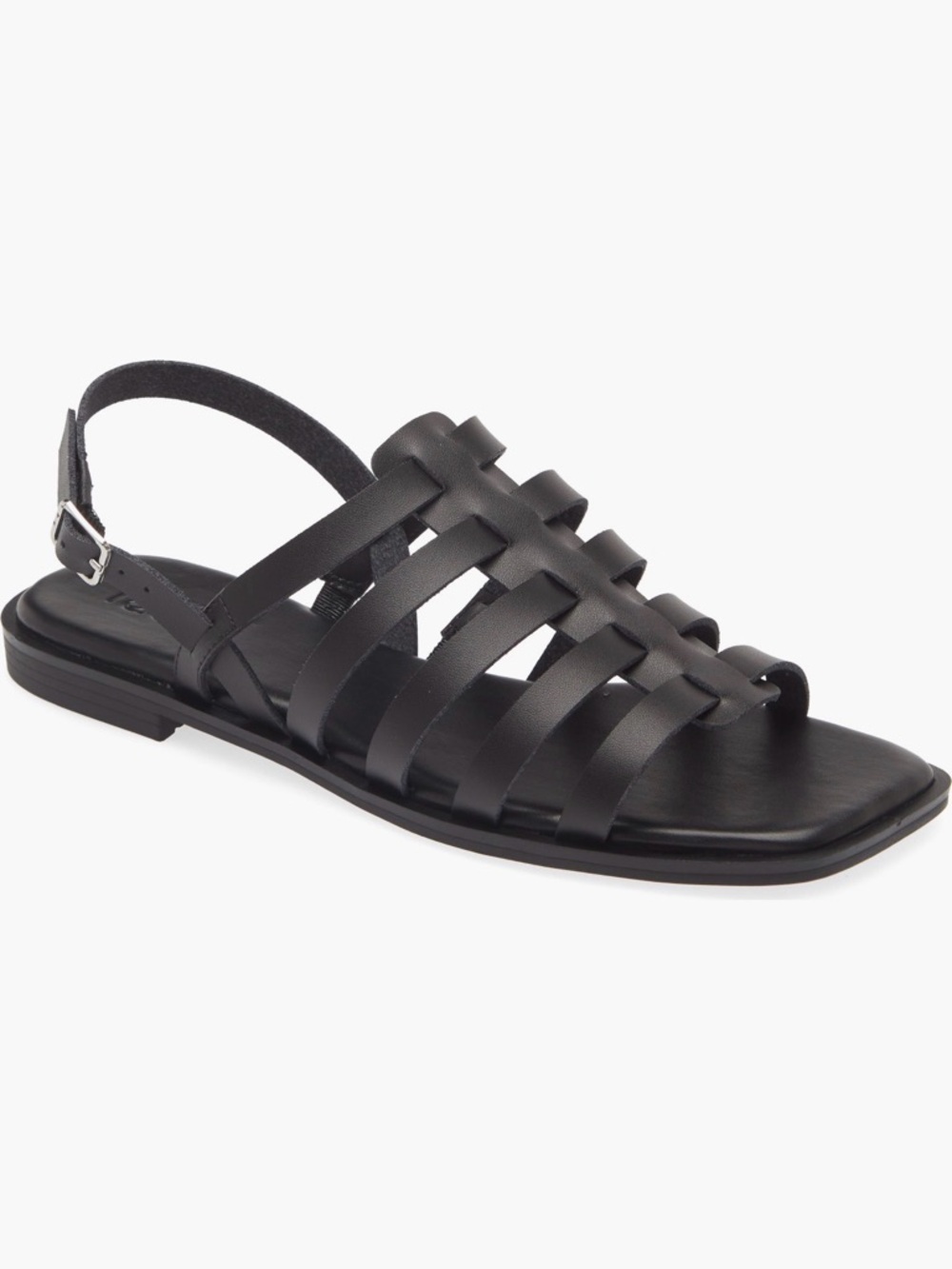 Black Flat Strappy Sandal